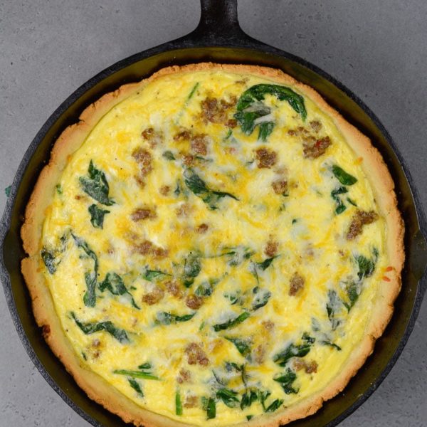 Spinach & Sausage Quiche (Keto + Low-Carb Options!) - Maebells