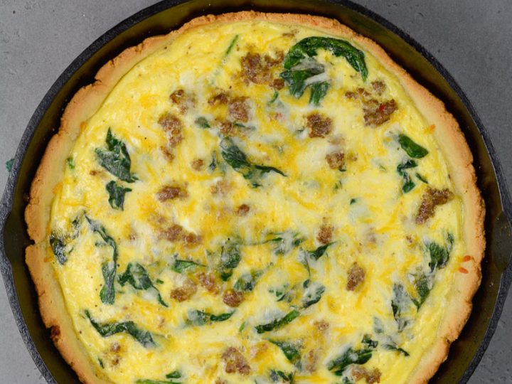 Baby meal prep! Sausage, spinach, and cream cheese quiche with