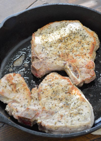 One Pan Pork Chops with Cream Sauce - Maebells