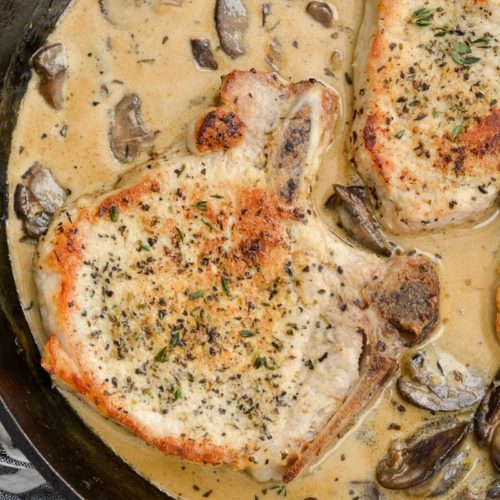 One Pan Pork Chops with Cream Sauce - Maebells