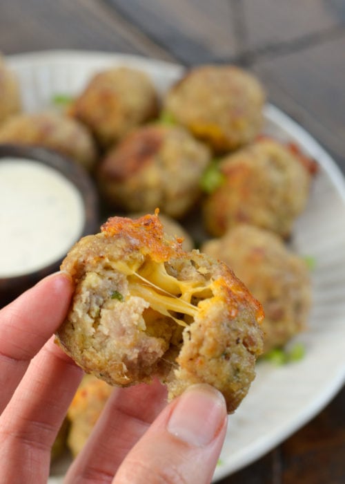 These five ingredient Cheddar Stuffed Meatballs are the low carb perfect appetizer or easy dinner recipe!