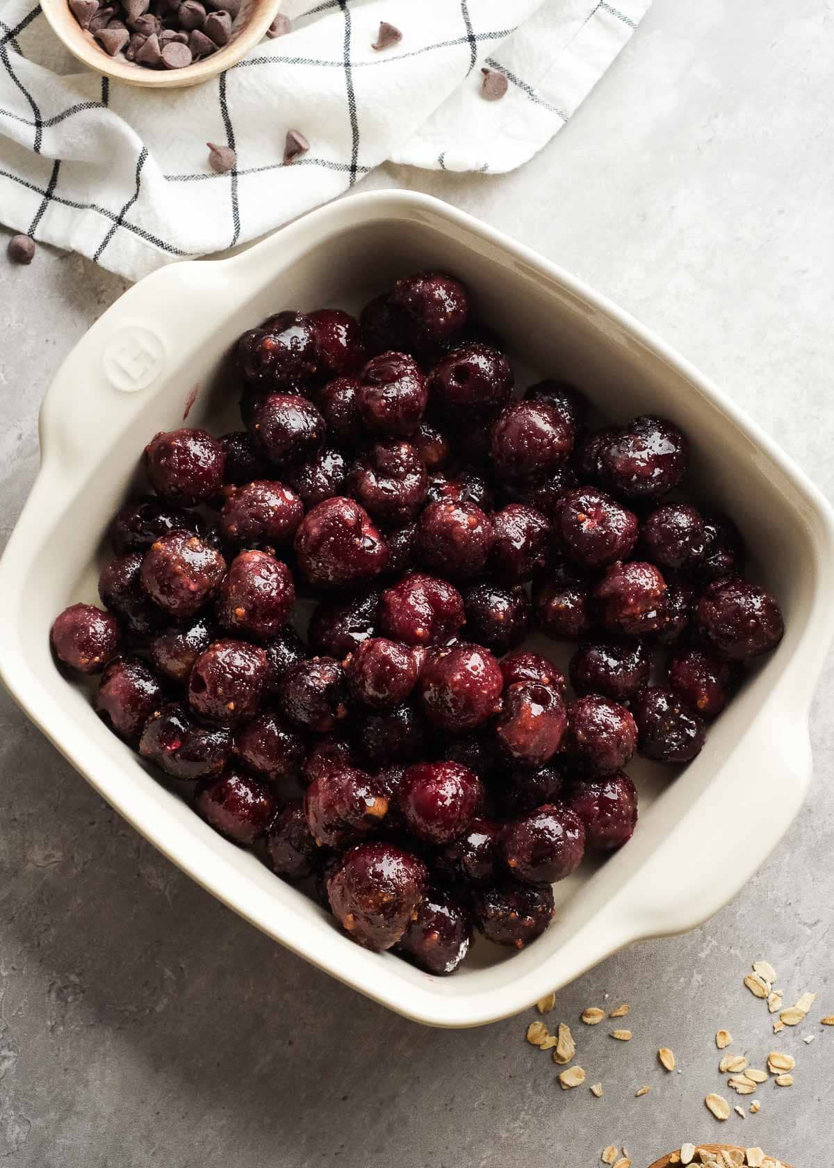 cherrys in a baking dish