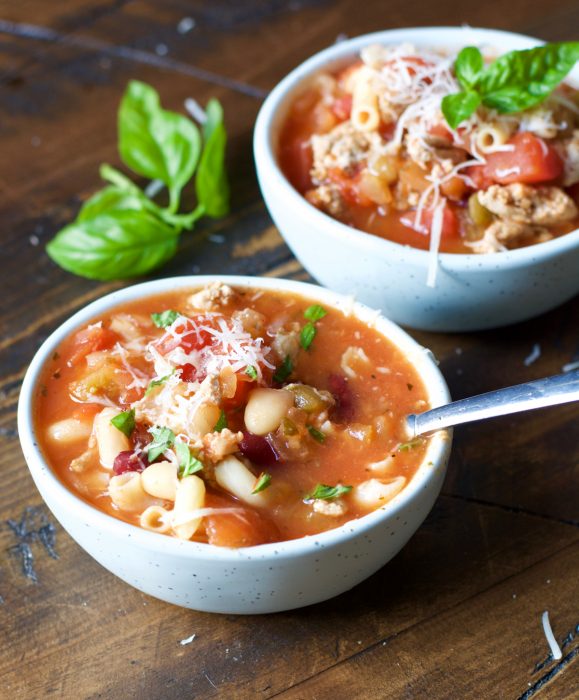 Slow Cooker Pasta Fagioli - Maebells