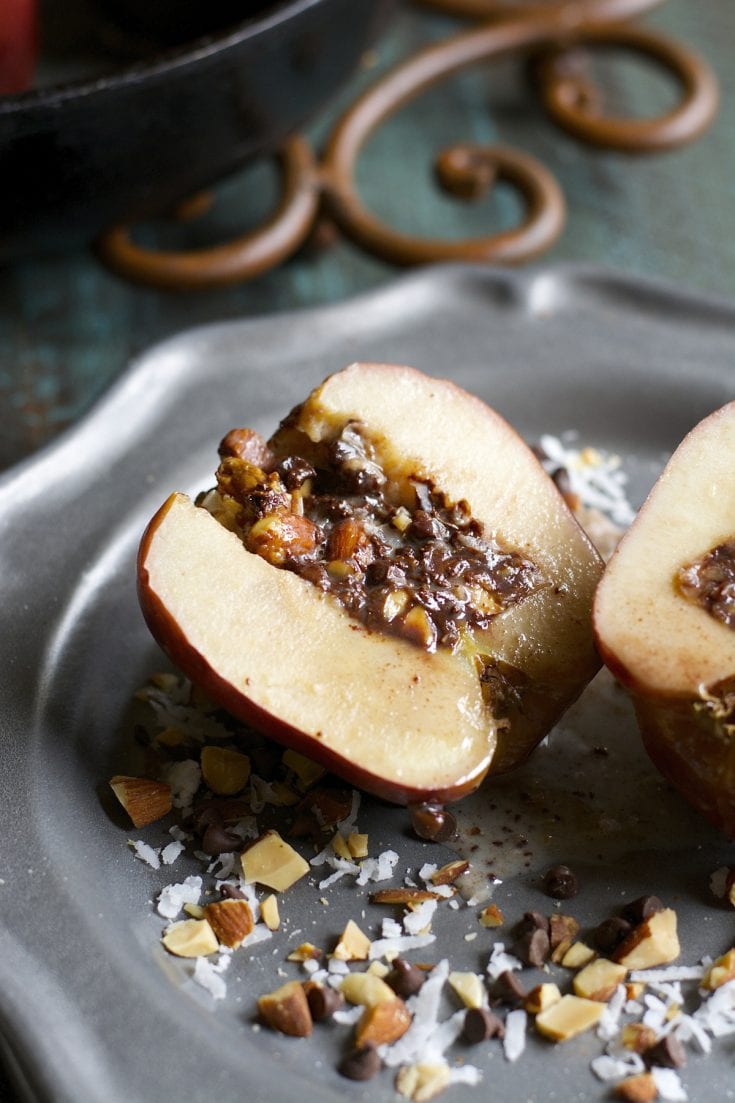 Chocolate Almond Stuffed Baked Apples