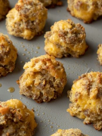 Close up of some sausage egg and cheese bites