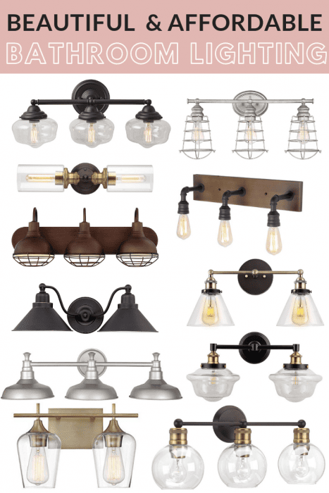 Affordable Farmhouse Style Bathroom Lighting - Maebells