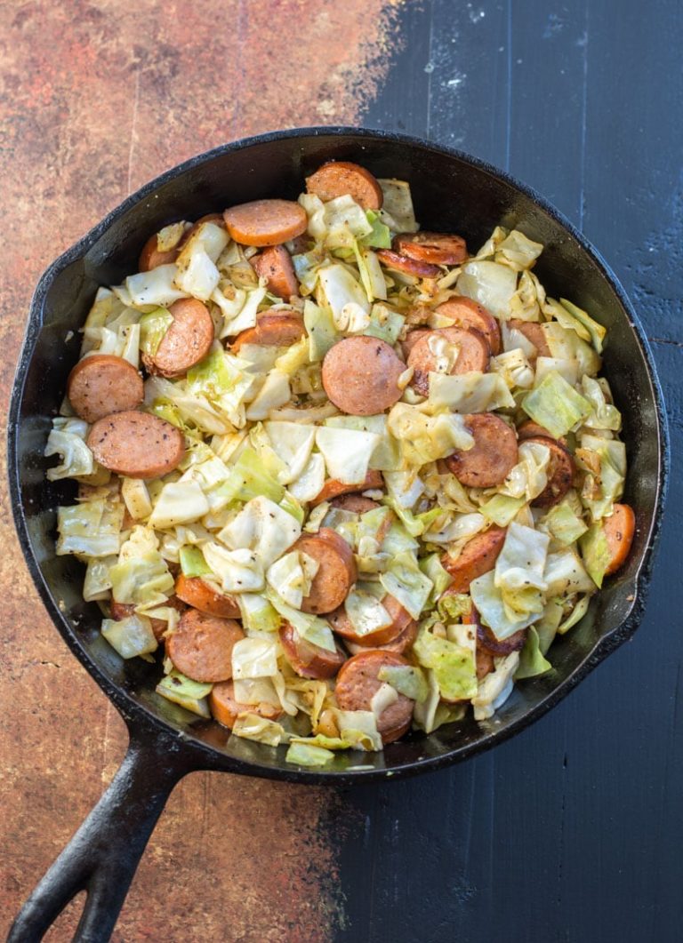 Keto Cabbage and Sausage Skillet (Quick & Easy!) - Maebells