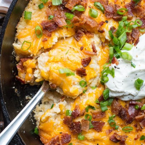 Bacon Cheddar Cauliflower Bake - Maebells