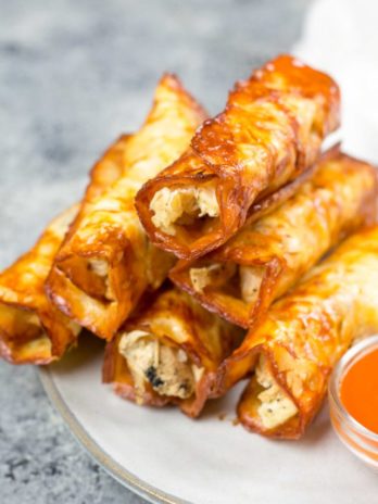 These Keto Buffalo Chicken Taquitos only have three ingredients, can be made in under 10 minutes and have nearly no carbs!