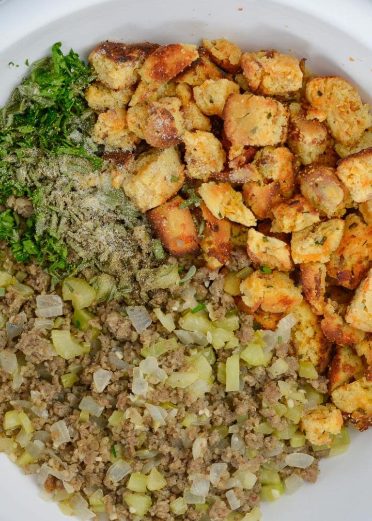 Easy Keto Sausage Stuffing - Maebells