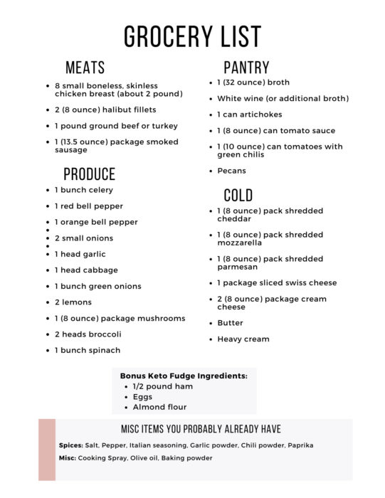 Easy Keto Meal Plan with Printable Shopping List (Week 15) - Maebells