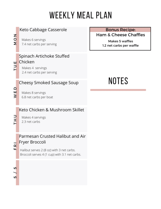 Easy Keto Meal Plan with Printable Shopping List (Week 15) - Maebells