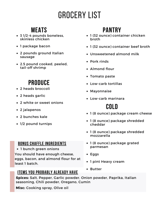 Easy Keto Meal Plan with Printable Shopping List (Week 31) - Maebells