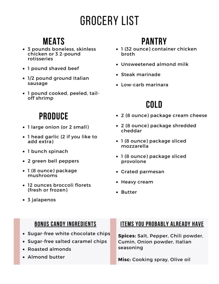 Easy Keto Meal Plan with Printable Shopping List (Week 30) - Maebells