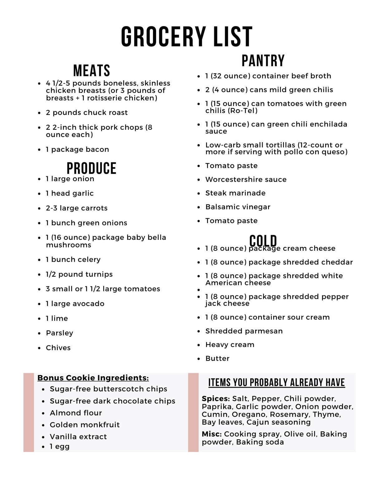 Easy Keto Meal Plan with Printable Shopping List (Week 29) - Maebells