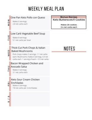 Easy Keto Meal Plan with Printable Shopping List (Week 29) - Maebells