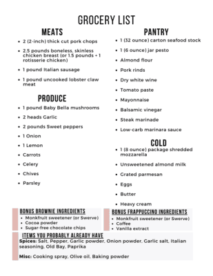 Easy Keto Meal Plan with Printable Shopping List (Week 38) - Maebells