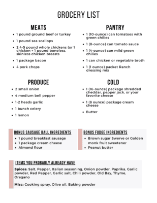 Easy Keto Meal Plan With Printable Shopping List (Week 47) - Maebells