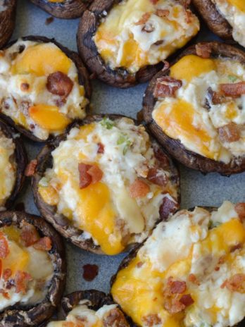 Easy Grilled Portobello Mushrooms are stuffed with bacon and cheese for the perfect Summer meal! 