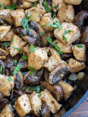  Garlic Butter Chicken and Mushrooms is a satisfying dinner that is loaded with flavor! Each serving of this keto chicken recipe has about 4 net carbs.