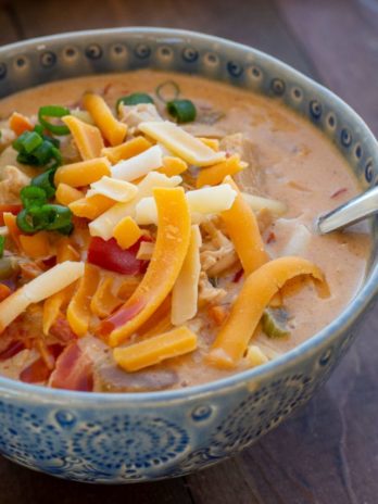 This Creamy Cajun Chicken Soup is loaded with tender chicken, peppers, onions, celery and cajun spices! You can enjoy a large serving of this cheesy keto soup recipe for only 8 net carbs!