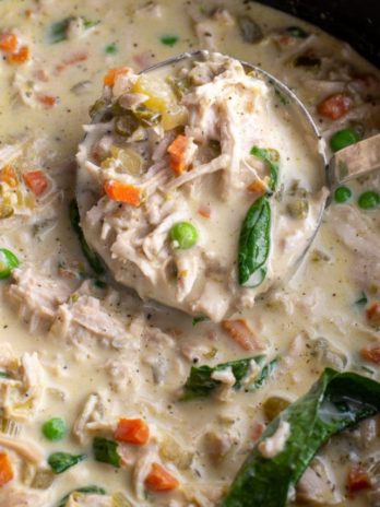 This Creamy Chicken Soup is a hearty, nutritious dinner that is ready in about 30 minutes!