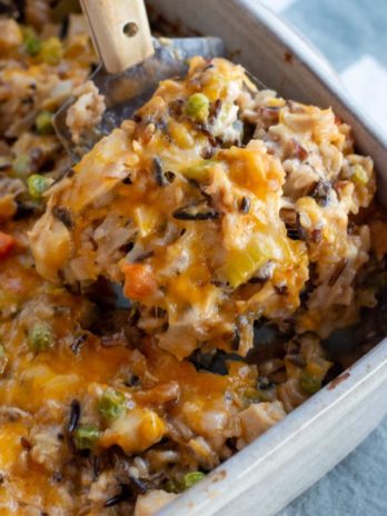 This Turkey Casserole is the perfect way to enjoy your leftover turkey! This casserole is warm, cheesy and super comforting!