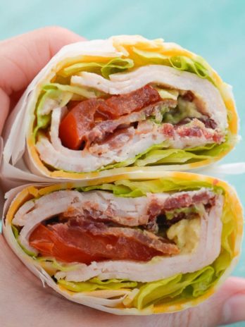 This Turkey Wrap is perfect for an easy lunch or for a super quick dinner! This cheese wrap is loaded with turkey, bacon, avocado and Ranch dressing, all for only 3 net carbs!