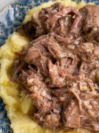 This Mississippi Pot Roast recipe is always a family favorite! This keto-friendly pot roast is made in a slow cooker with just four simple ingredients!