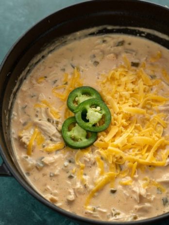 This Cheesy Jalapeno Chicken Soup has all the flavor of a jalapeno popper but in a creamy, hearty soup! Enjoy a serving of this keto-friendly soup for about 6 net carbs!