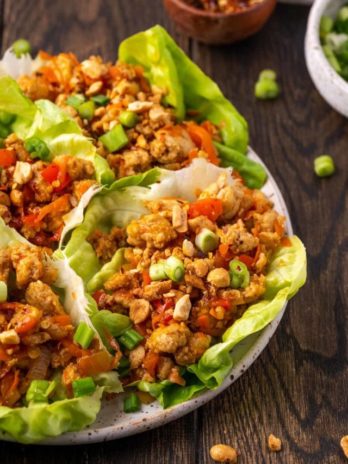 Asian chicken in lettuce cups