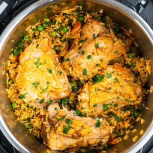 Instant Pot Chicken Thighs and Rice