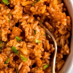 mexican rice in bowl