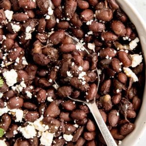 instant pot black beans in a white bowl