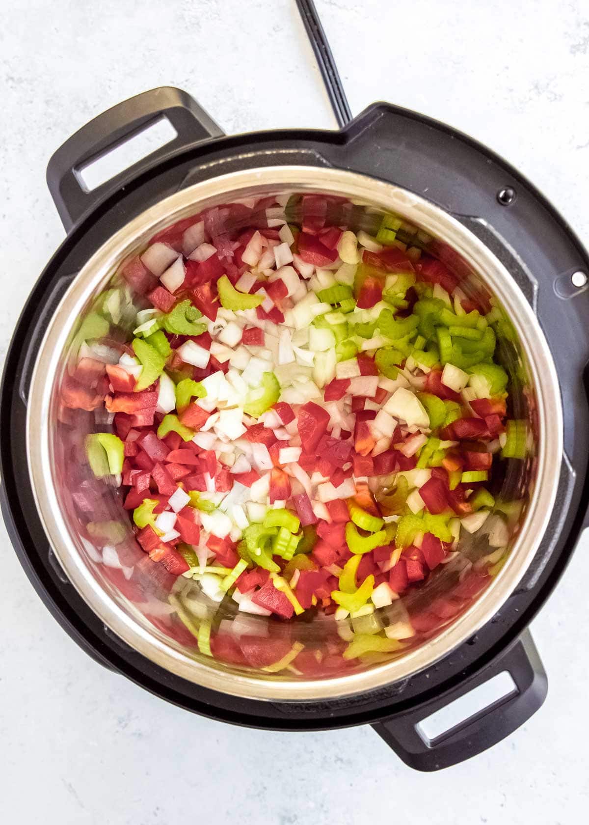 vegetables being sautéed in instant pot