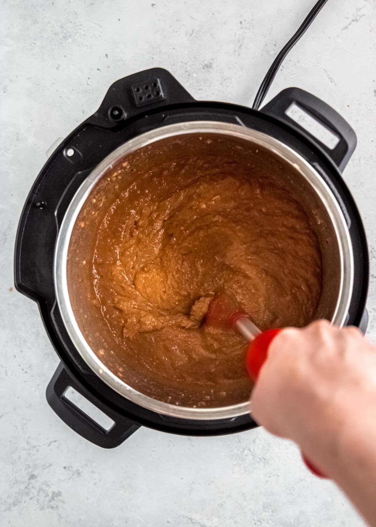 cooked refried beans in the instant pot