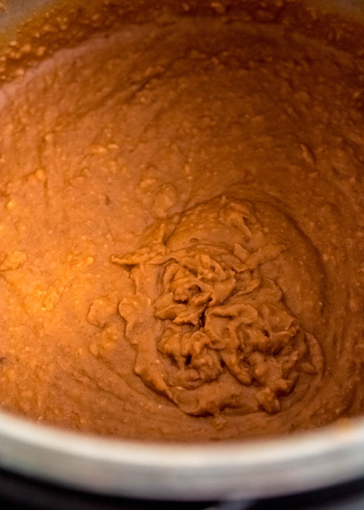 close up of instant pot refried beans