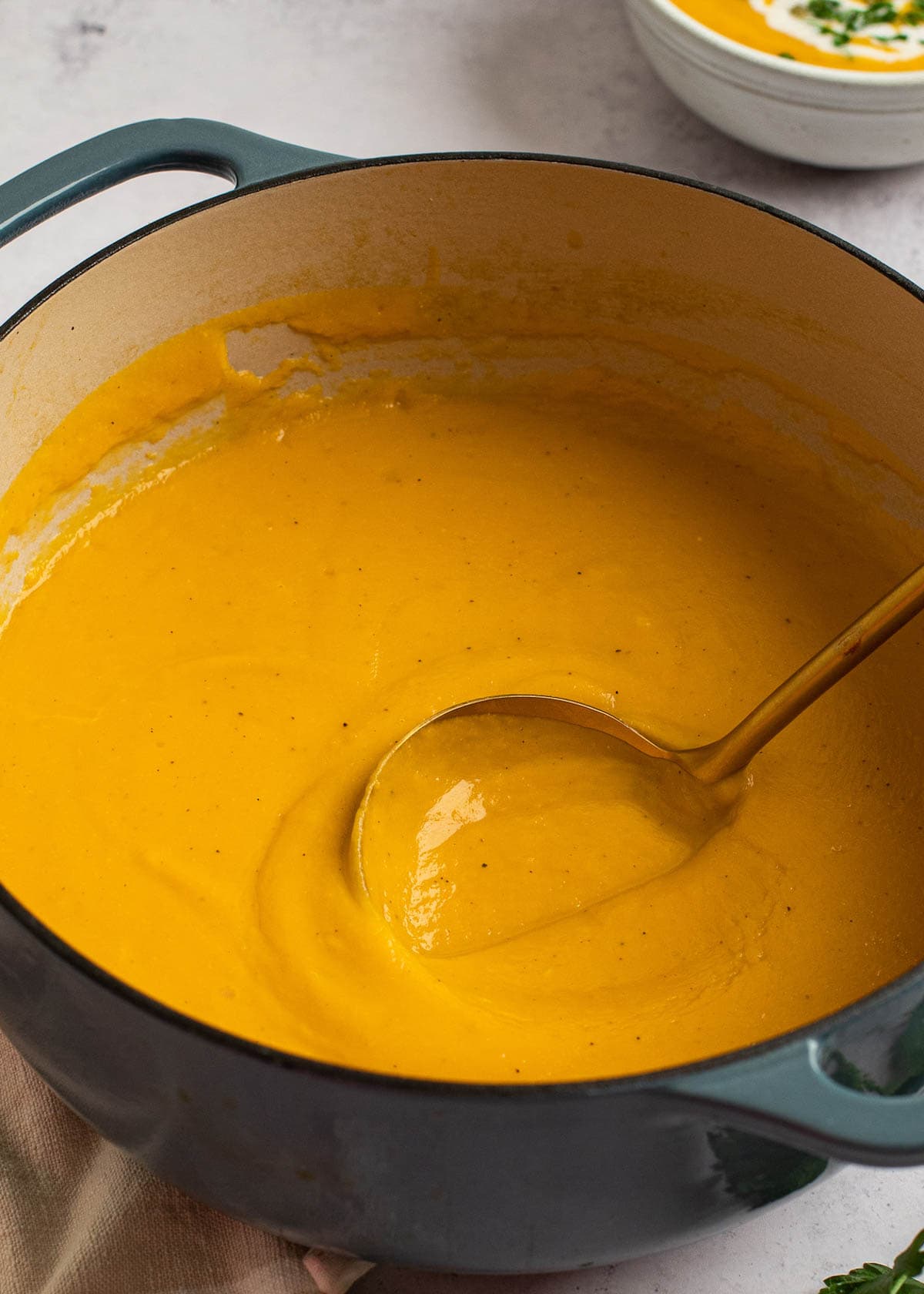 butternut squash soup in pot