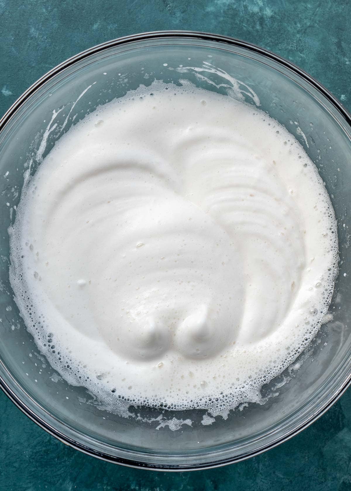 egg whites beaten until foamy