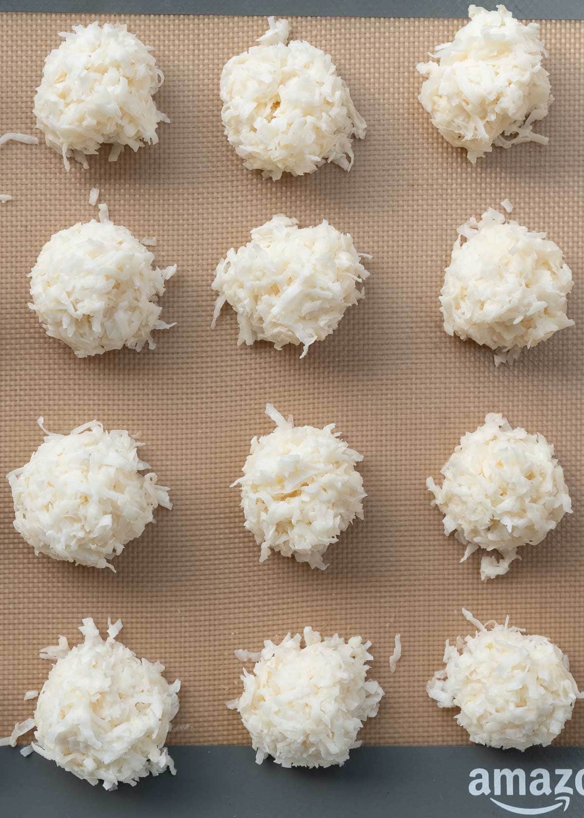 coconut macaroon on a baking sheet