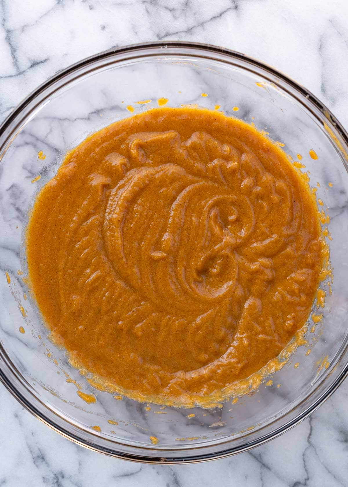 pumpkin pie filling in a bowl