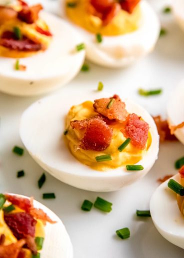 Bacon Deviled Eggs - Maebells