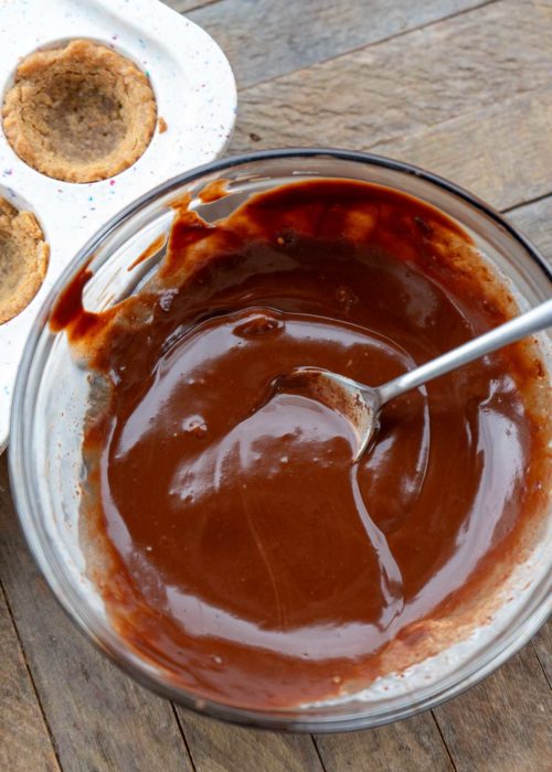 sugar-free chocolate chips and heavy cream mixed into a ganache