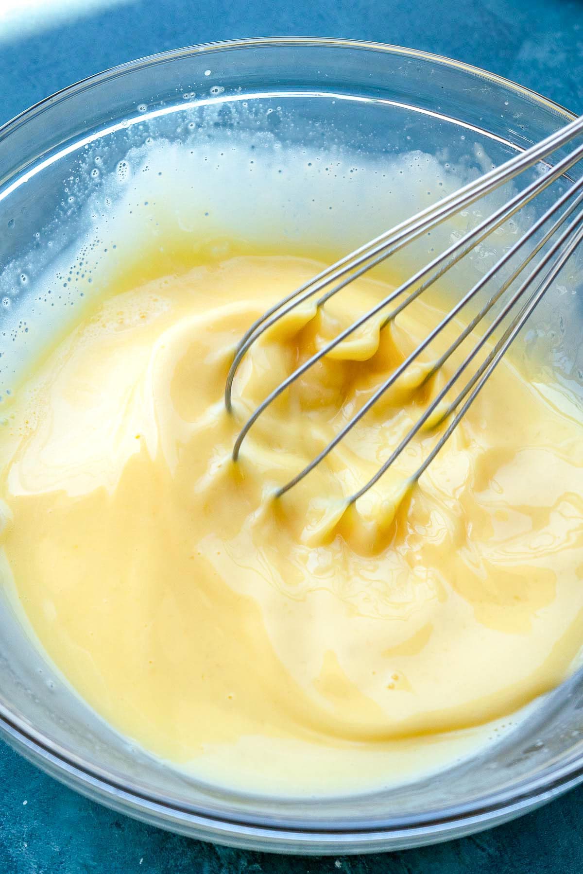 thickened lemon and egg mixture