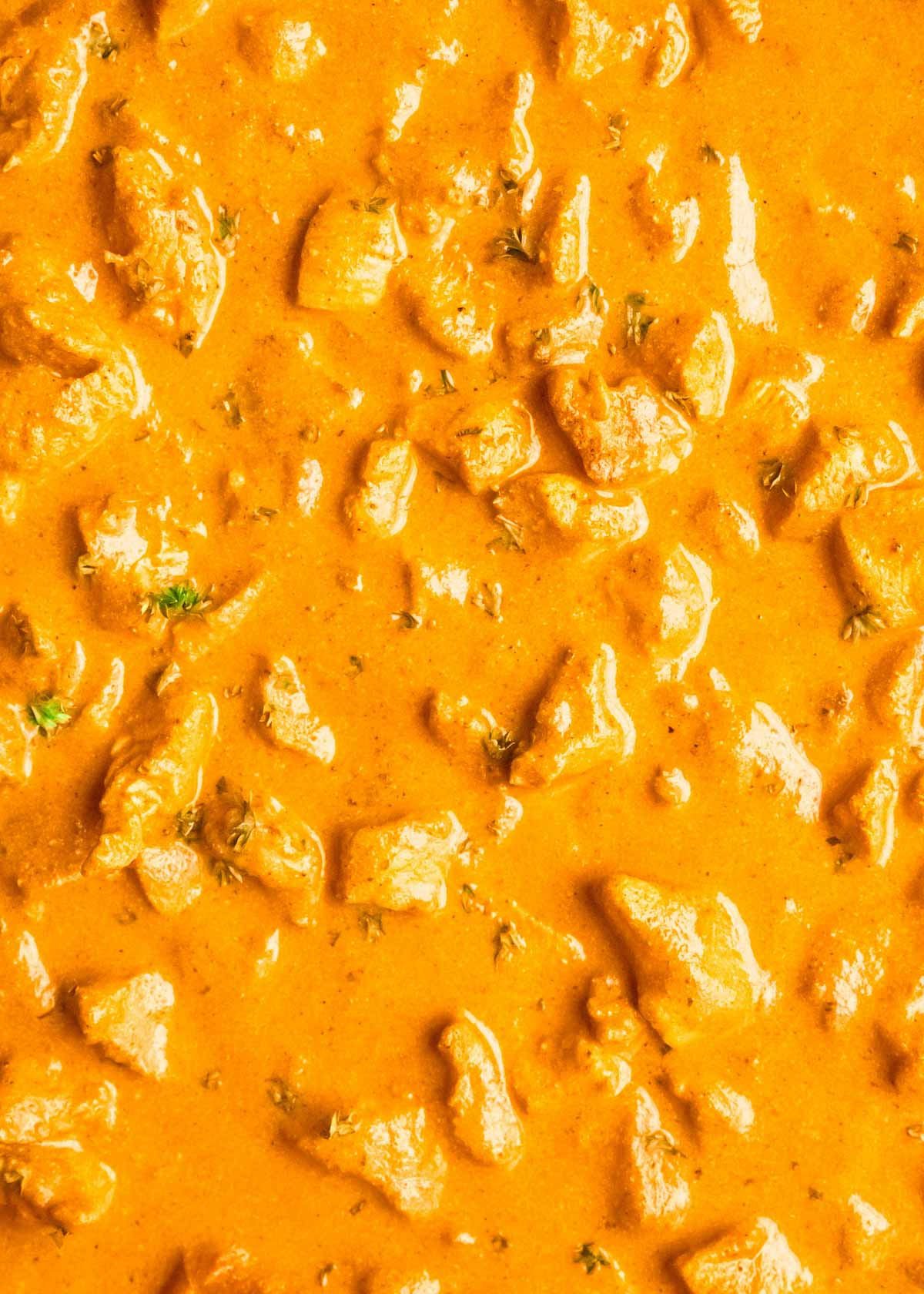 close up image of butter chicken