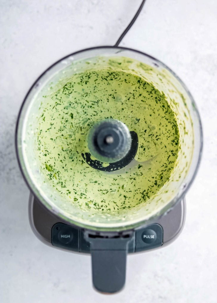 green goddess salad dressing in food processor