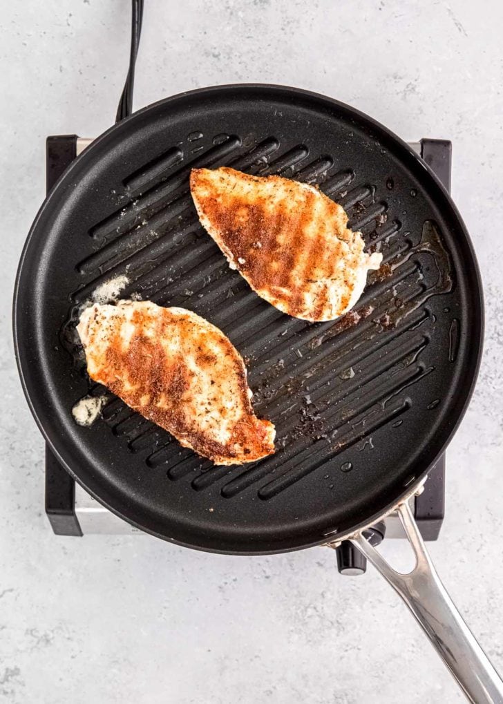 overhead image of grilled chicken