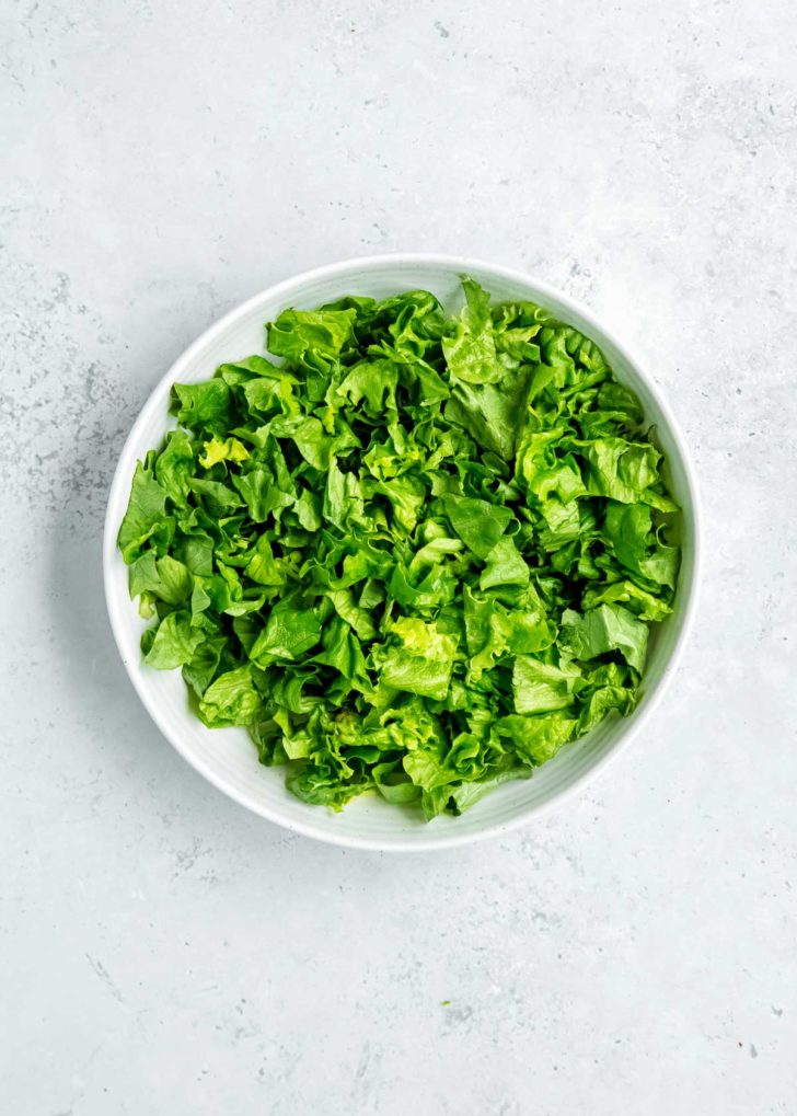 lettuce in a white bowl