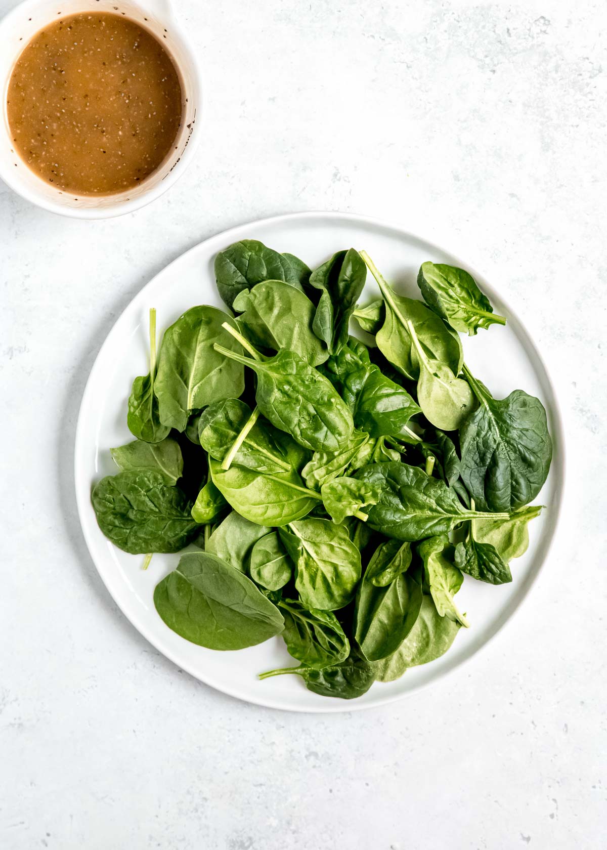 spinach on a white plate