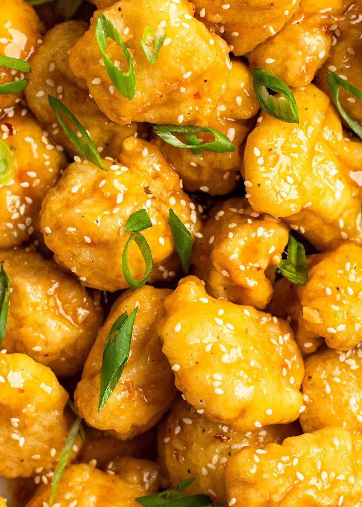 close up image of sweet and sour chicken